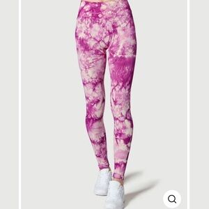 Nux Pink Tie Dye Leggings + Bra. Size medium.